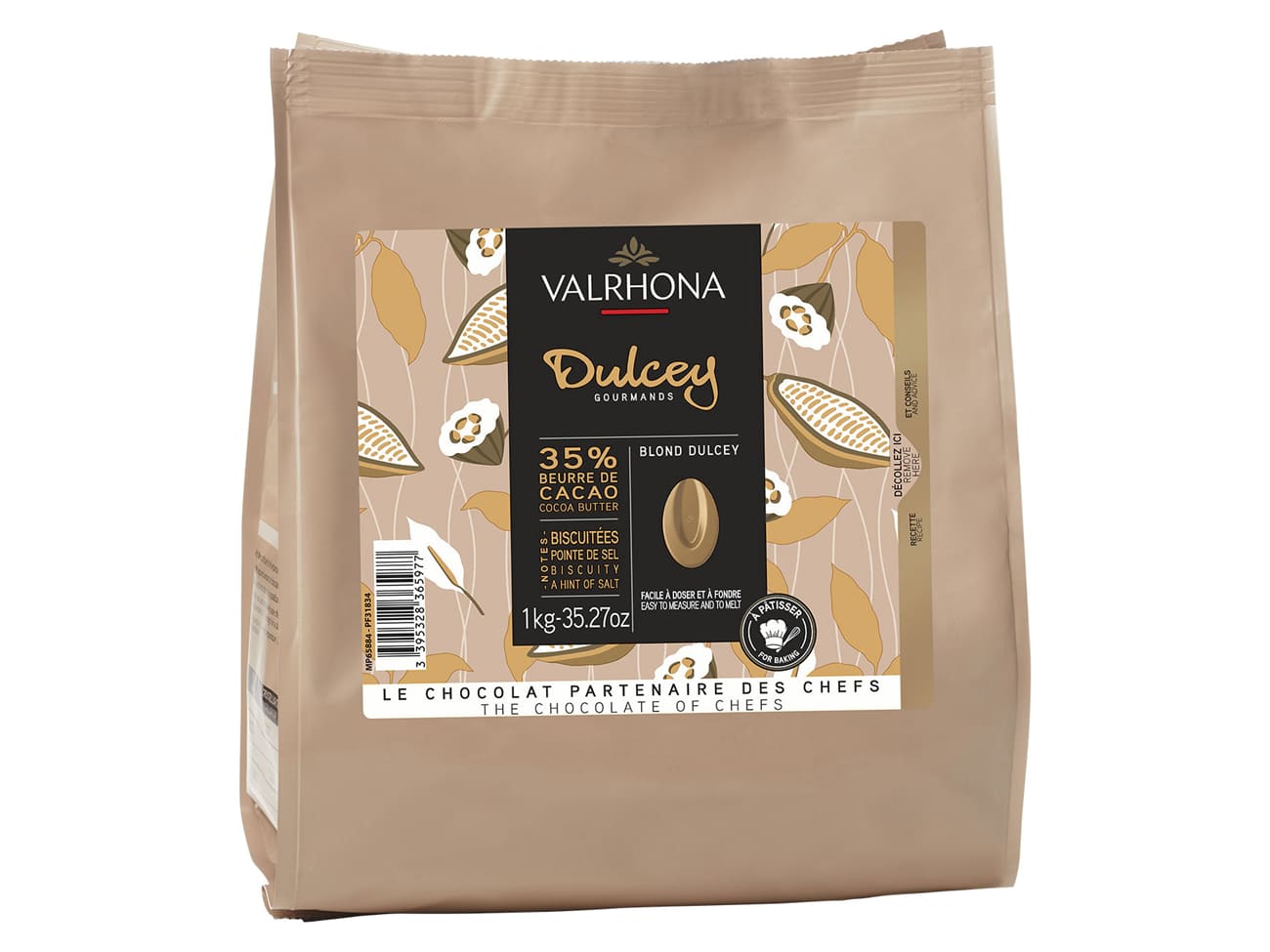 Valrhona Dulcey 35% Blond Chocolate Crunchy Pearls