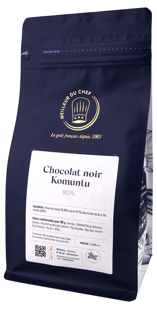 Komuntu Dark Chocolate Feves 80% - 500 g - Valrhona