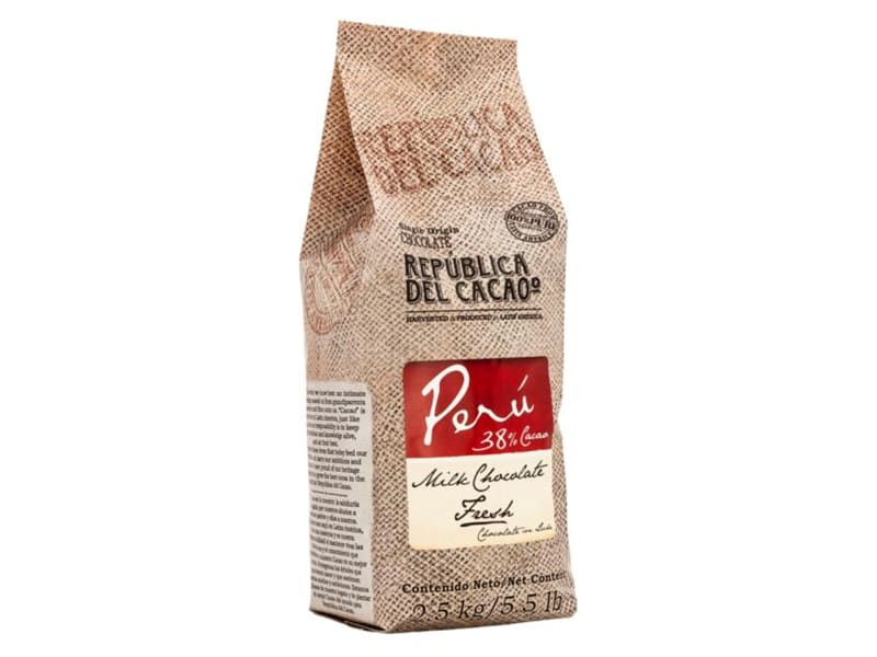 Peru Milk Chocolate - 38% cocoa - 2,5kg - Republica Del Cacao ...