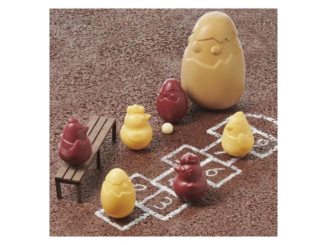 Thermoformed Chocolate Mould - Easter chick family - Valrhona