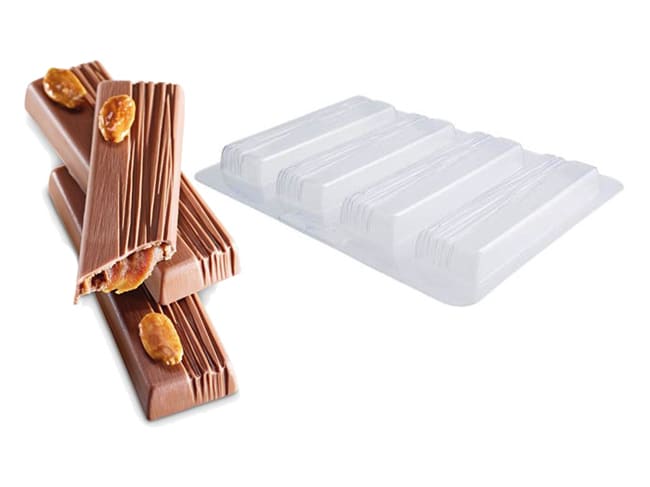 Thermoformed Chocolate Mould - 4 Amandia bars - Valrhona