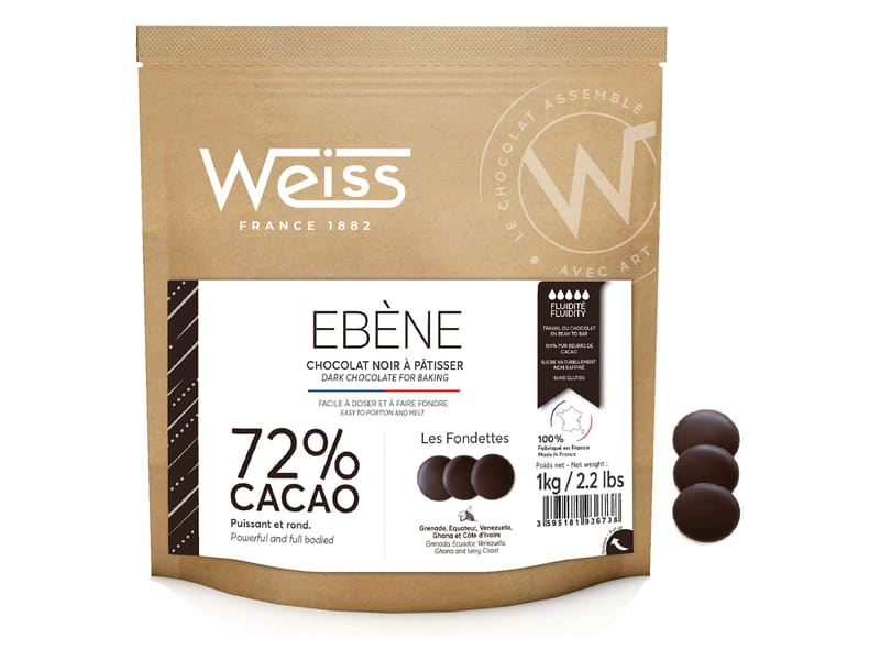 36 NAPOLITAINS WEISS Chocolat noir Ebene 72% de cacao 