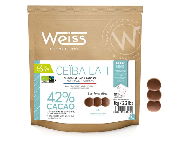 Organic Ceiba milk chocolate 42% - 1 kg - Weiss