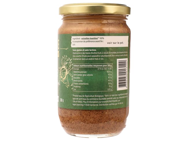 Purée de noisette Bio 100% - 300 g - Pépite