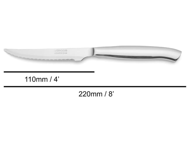 Couteau à steak monobloc - Micro cranté - 23 cm - Arcos