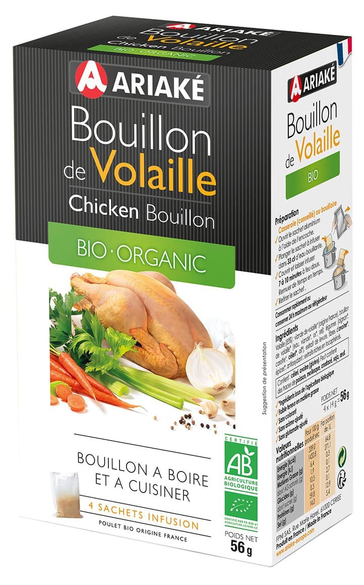 Bouillon de volaille à infuser Bio 4 x 33 cl Ariake Meilleur du Chef