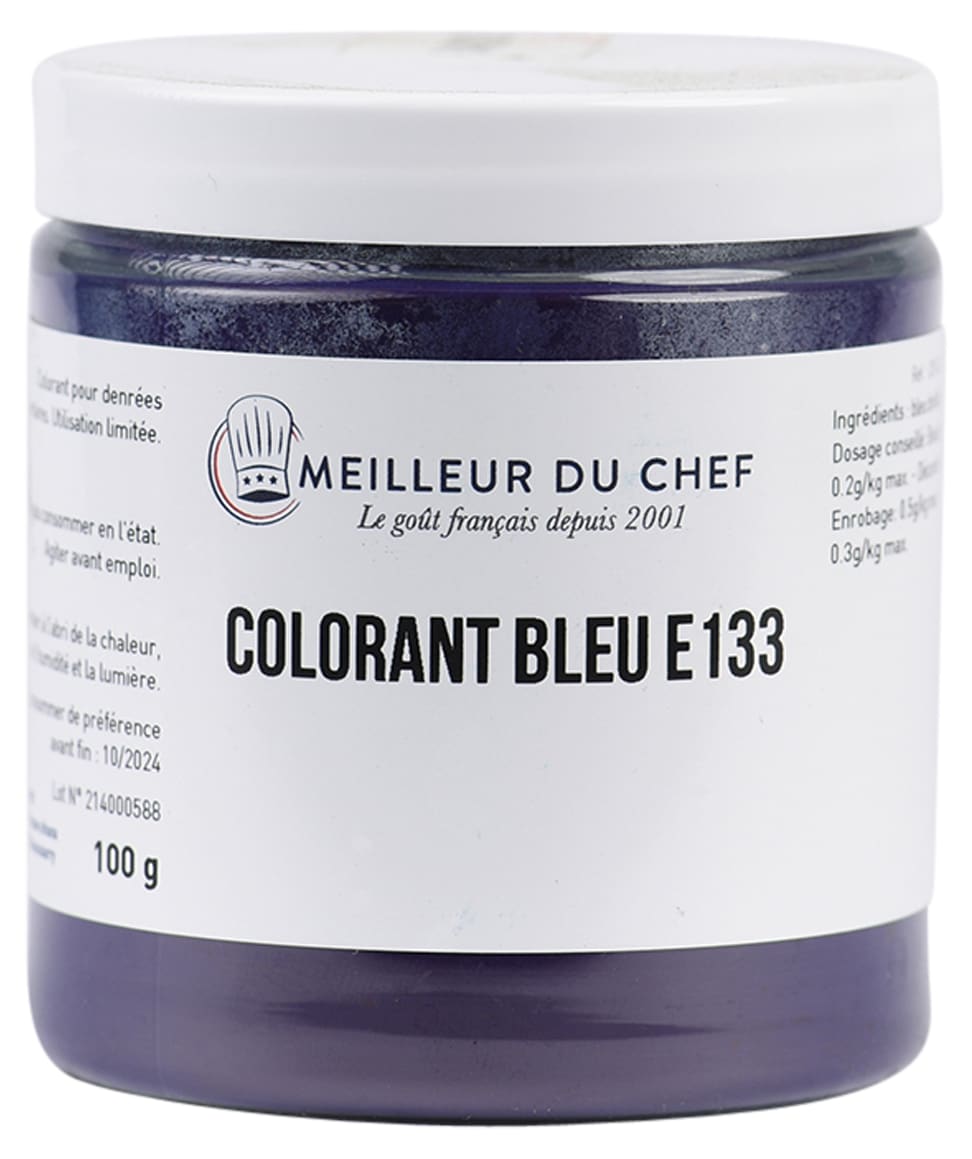 Colorant alimentaire en poudre bleu brillant - hydrosoluble - 100 g -  Selectarôme - Meilleur du Chef