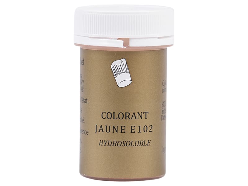 COLORANT ALIMENTAIRE JAUNE D'OR (E102) HYDROSOLUBLE 30602 : :  Epicerie