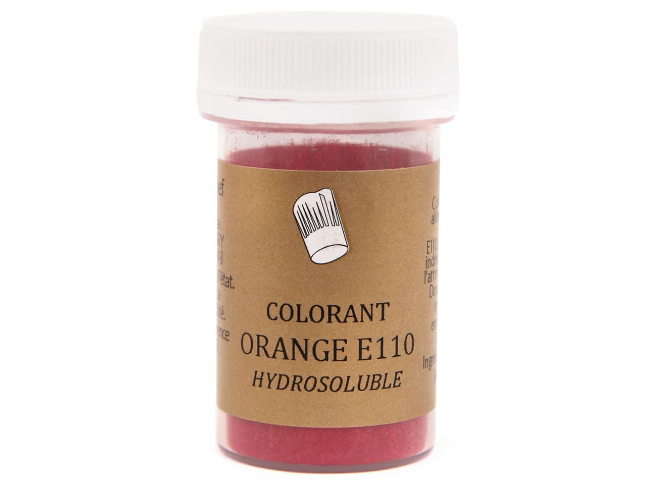 Colorant alimentaire en poudre orange - hydrosoluble - 10 g