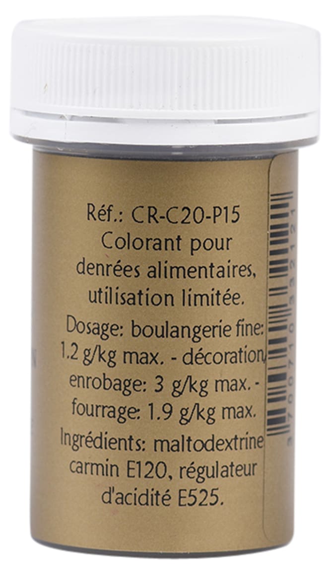 Colorant alimentaire en poudre Rouge Framboise 20gr - Colichef