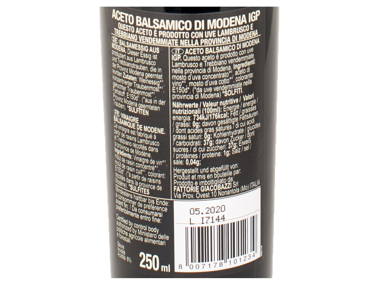 Vinaigre Balsamique de Modène IGP - Bouteille avec spray