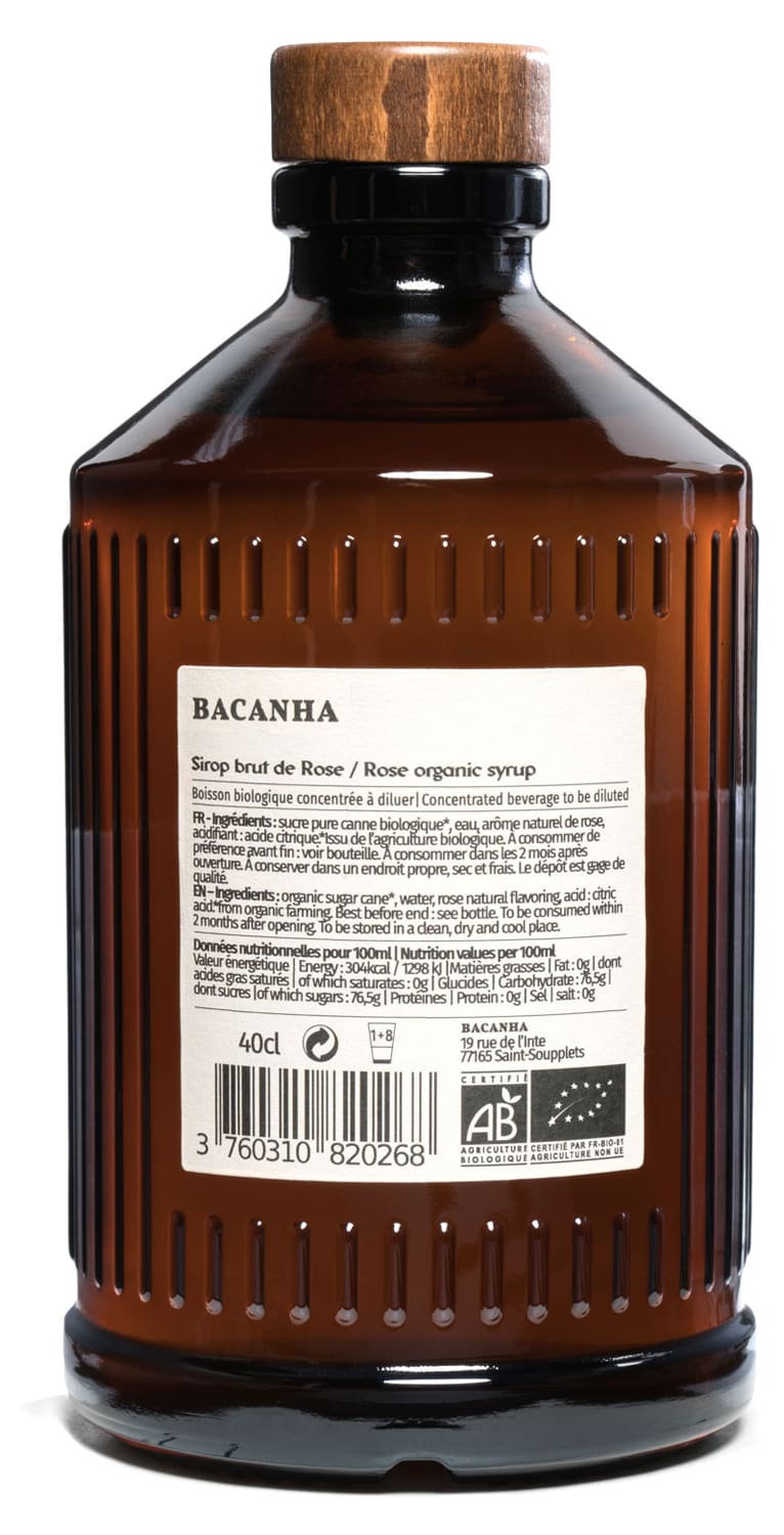 Bacanha -- Sirop de rose brut bio - 400 ml main image 1
