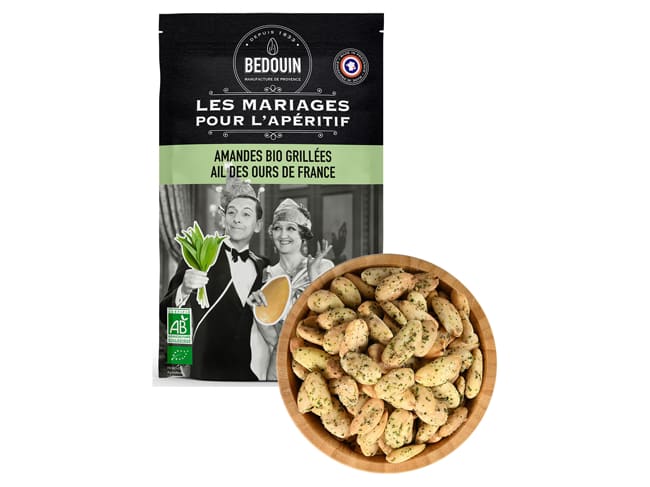 Amandes Bio grillées - à l'ail des Ours de France - 100 g - Bedouin