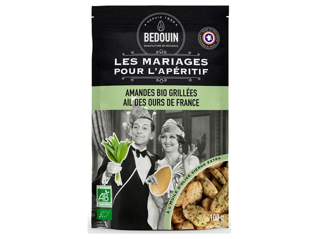 Amandes Bio grillées - à l'ail des Ours de France - 100 g