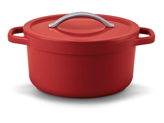 Cocotte ronde Plume - rouge orangé - Ø 24 cm - Beka