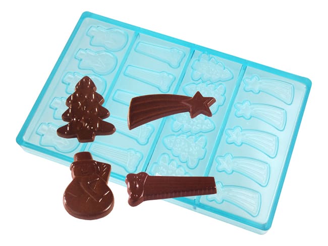 Moule chocolat sujets de Noël assortis tritan