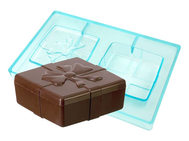 Moule chocolat - Boîte avec ruban - 2 empreintes