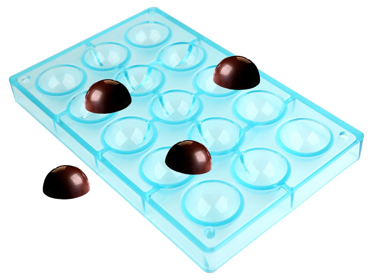 Moule chocolat - 24 demi-sphères Ø 3,2 cm - 27,5 x 17,5 cm