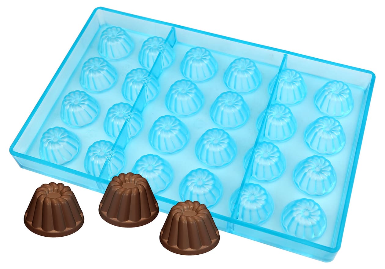 Moule 9 Mini Kouglofs Patisse - Fonte Aluminium Beige Doré - 24x24x4,5cm - Anti-adhésif
