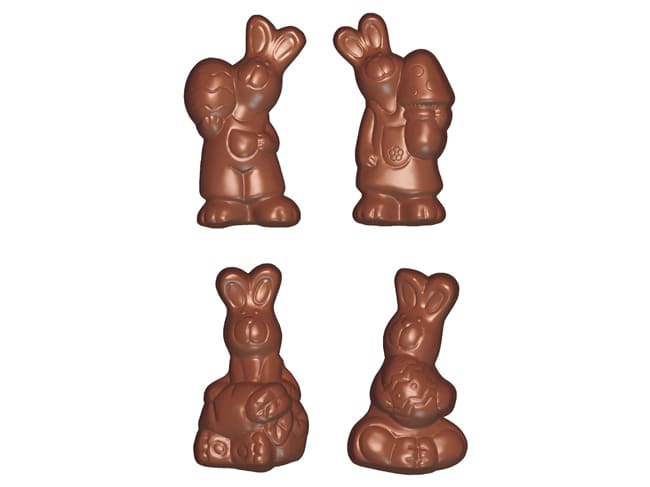 Moule chocolat - 4 lapins