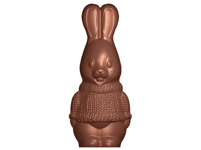 Moule chocolat - Lapin en tricot