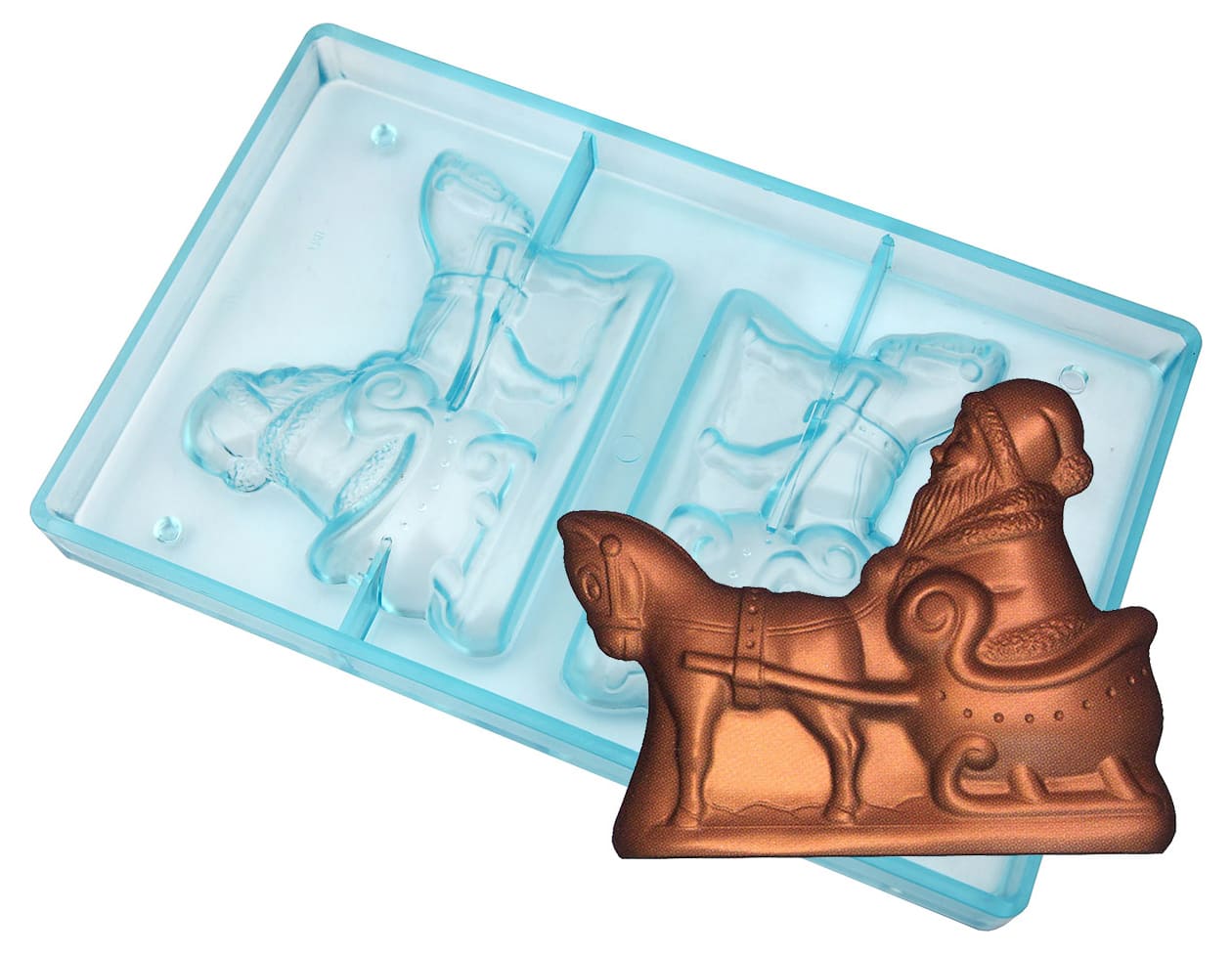 Moule à Gâteau En Silicone Forme Traîneau Du Père Noël - 12 Cm, Pour Biscuits, Chocolat, Pudding, Passe Au Four