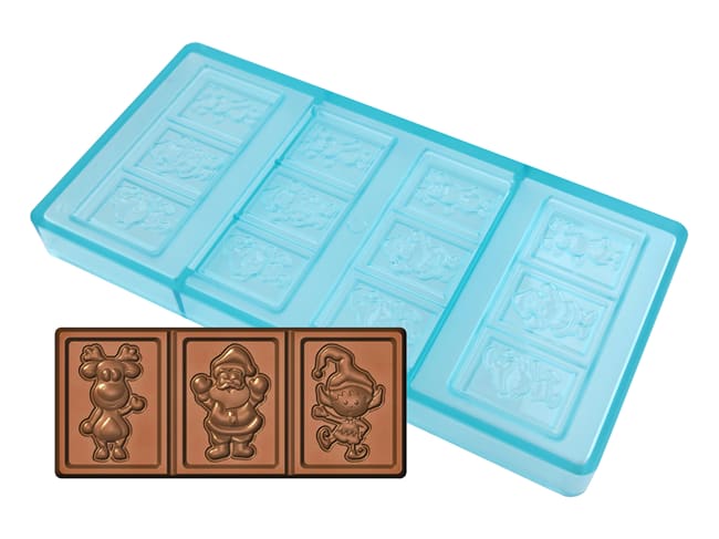 Moule chocolat - 3 tablettes figurines Noël