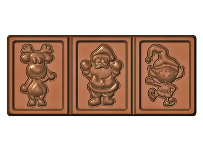 Moule chocolat - 3 tablettes figurines Noël