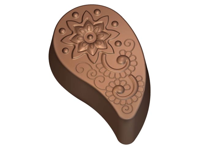 Moule chocolat - Virgule décor fleur