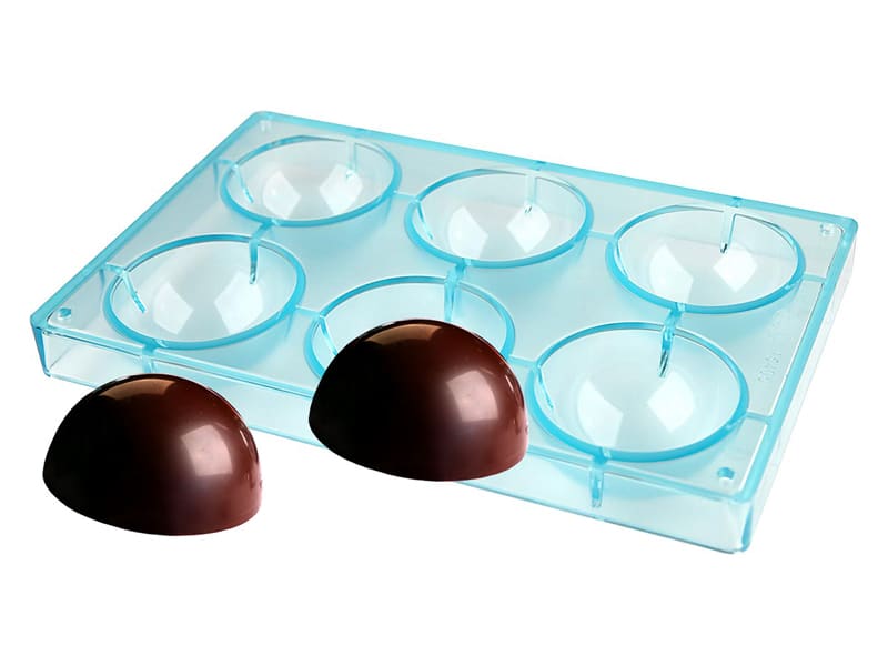 Moule chocolat - 6 demi-sphères Ø 7 cm - 27,5 x 17,5 cm - Meilleur du Chef