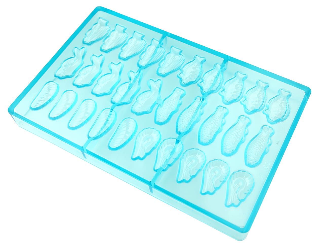 Moule Pour Chocolat Scrapcooking Moule à Chocolat Friture Pâques ScrapCooking - Formes Poissons Et Coquillages - 27,5x13,5 Cm - Transparent Moule Rigide Transparent