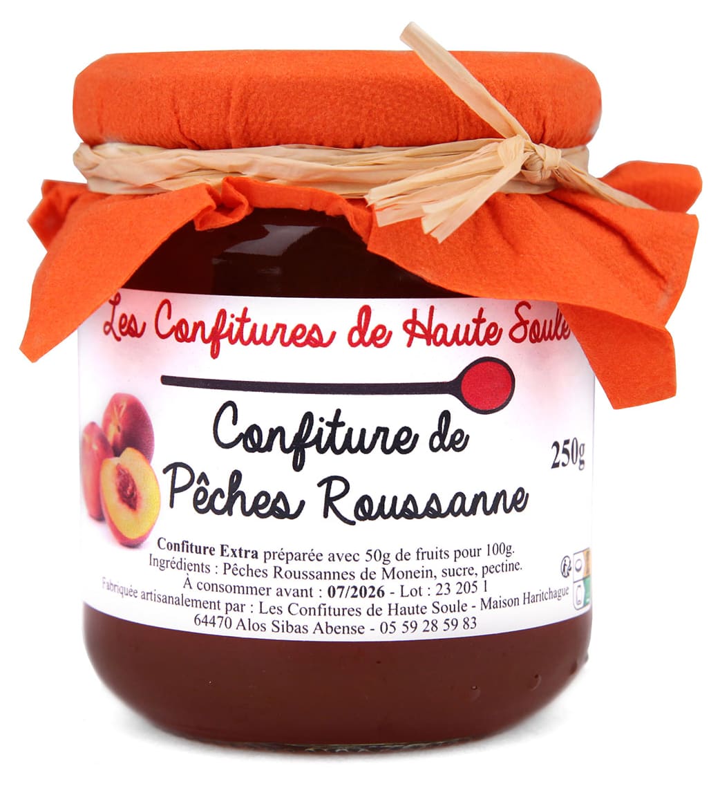 Confiture de pêche Roussanne 250 g Confitures de Haute Soule