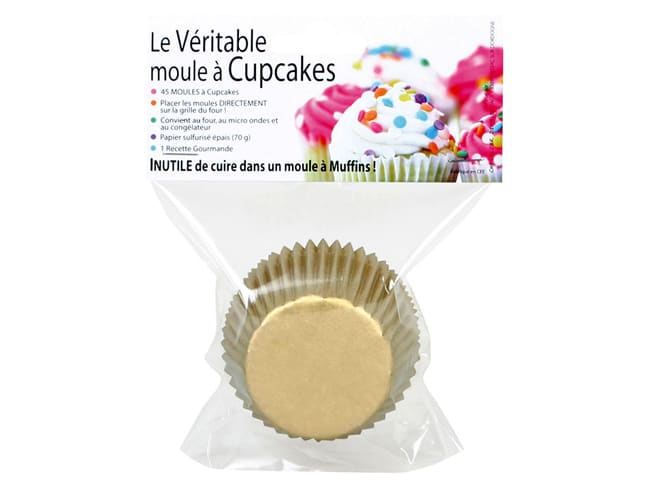 Moule à cupcakes - Lot de 45 pièces - Doré - Chevalier Diffusion