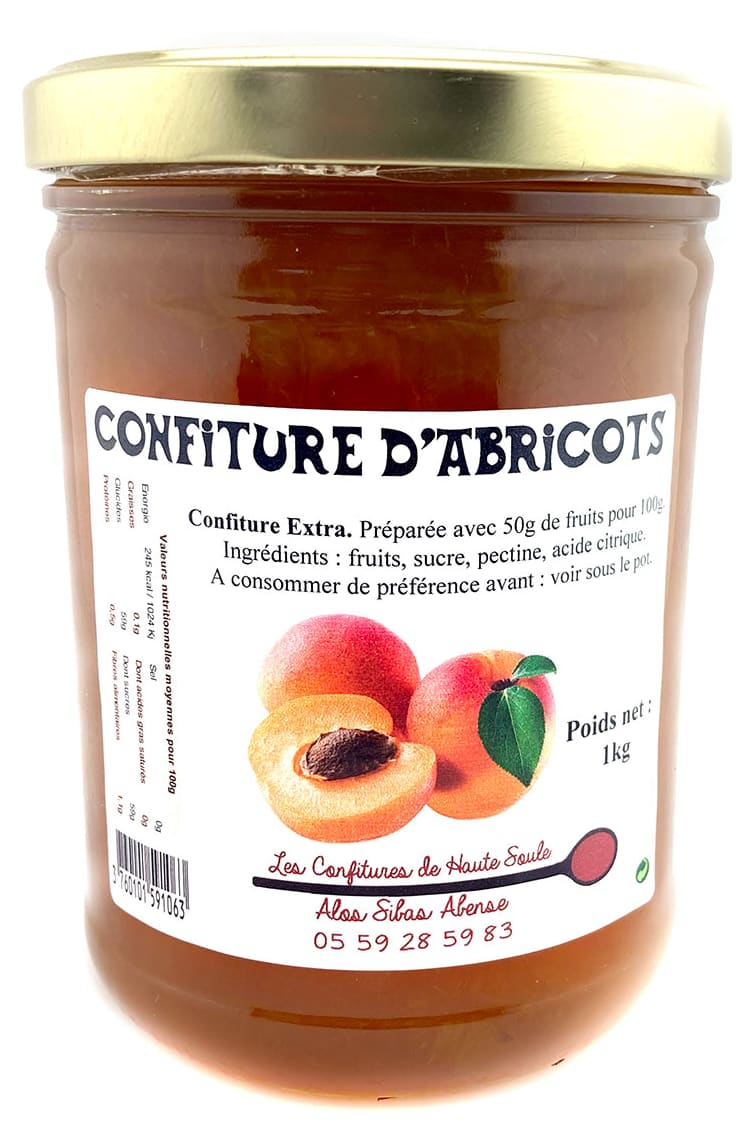 Confiture d'abricot - 1 kg - Confitures de Haute Soule - Meilleur du Chef