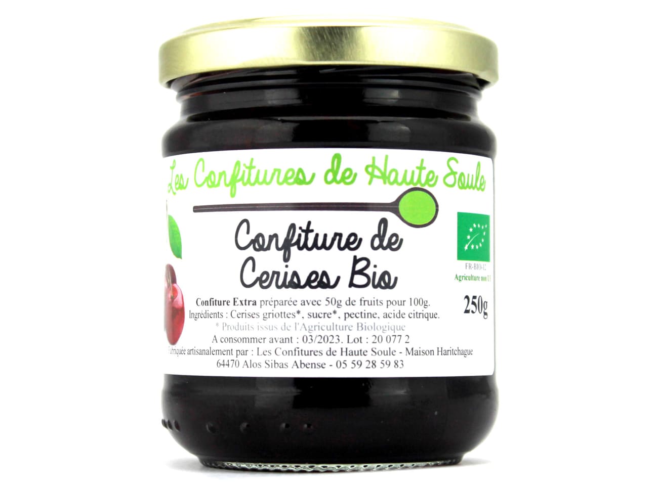 Confiture de cerise Bio 250 g Confitures de Haute Soule Meilleur du Chef