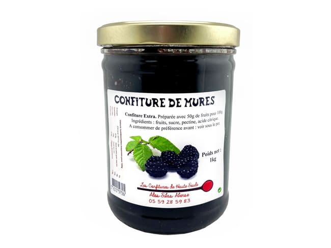 Confiture de mûres - 1 kg - Confitures de Haute Soule