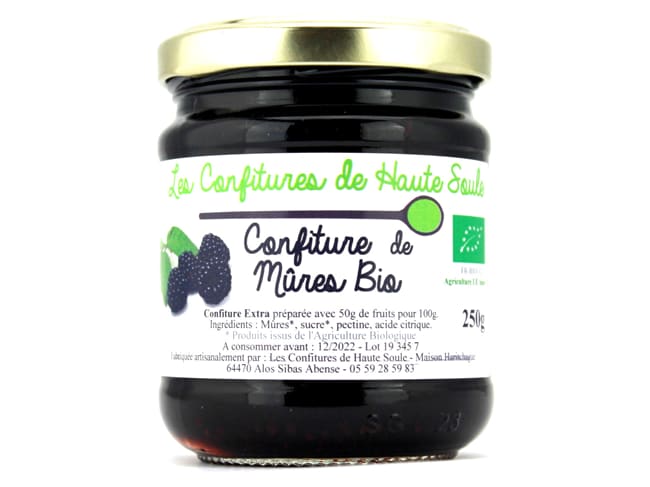 Confiture de mûre Bio - 250 g - Confitures de Haute Soule