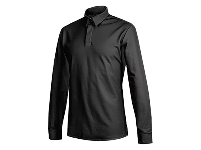 Polo homme OXO noir - Manches longues - Taille 2XL (58/60) - Clément Design