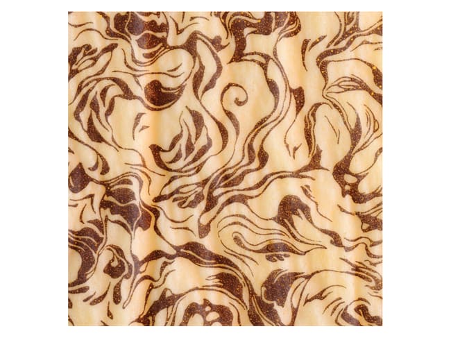 Feuille transfert biscuit - Marbrure chocolat - Lot de 10 feuilles - Décors et Créations