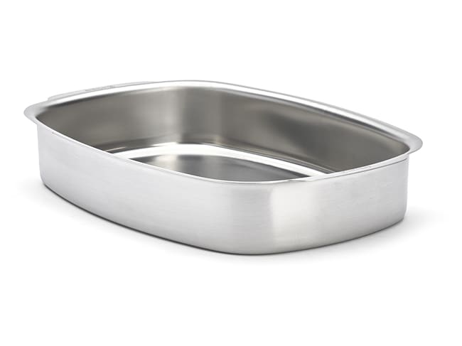 Plat à four inox - spécial four ménager - 42 x 28 cm - De Buyer