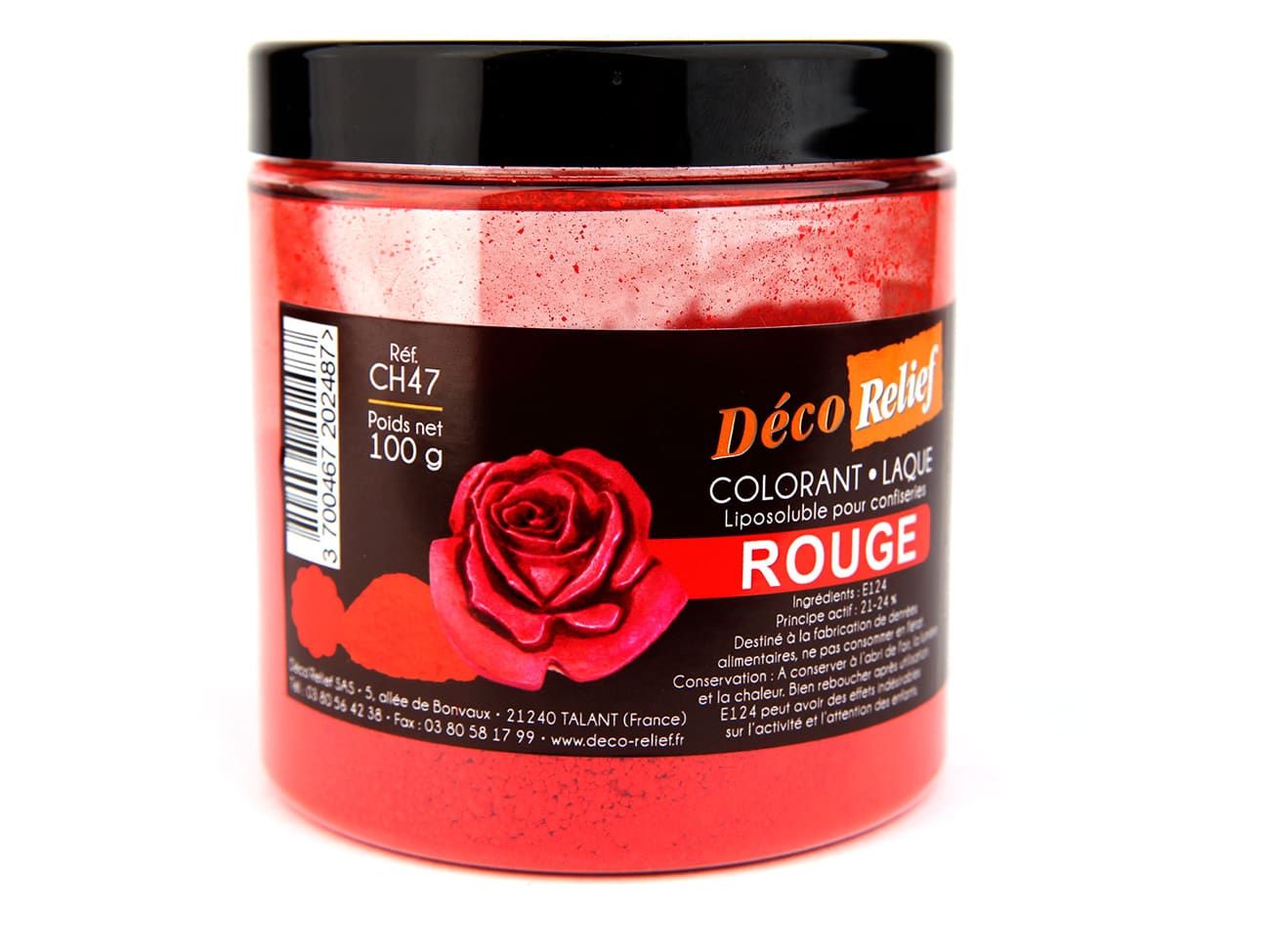 Colorant alimentaire Rouge Fraise E124 10g Poudre Hydrosoluble