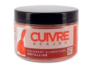 Colorant alimentaire métallisé cuivre acajou