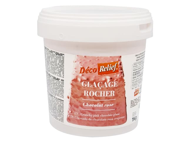 Glaçage façon rocher au chocolat rose - 1 kg - DDM proche - Déco Relief