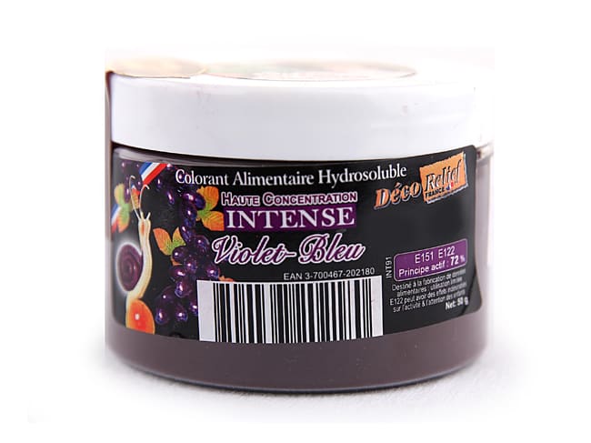 Colorant alimentaire en poudre violet - hydrosoluble - 50g - Déco Relief