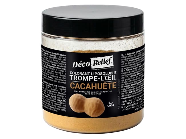Colorant trompe-l'oeil Cacahuète - liposoluble - 100 g - Déco Relief