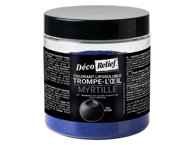 Colorant trompe-l'oeil Myrtille - liposoluble - 100 g - Déco Relief
