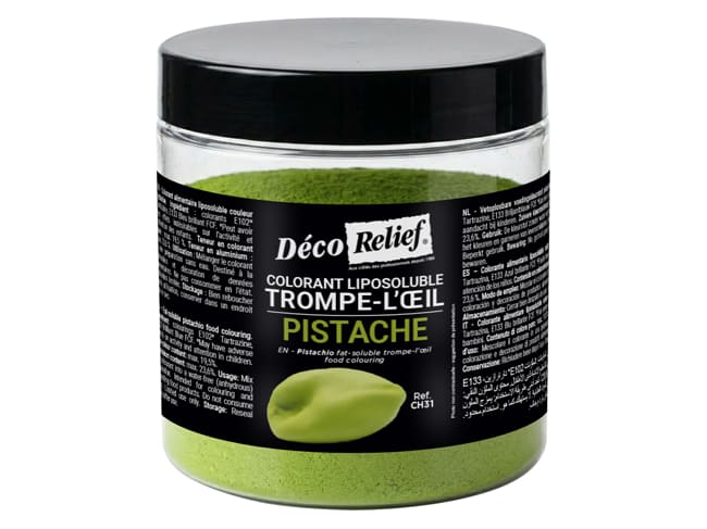 Colorant trompe-l'oeil Pistache - liposoluble - 100 g - Déco Relief