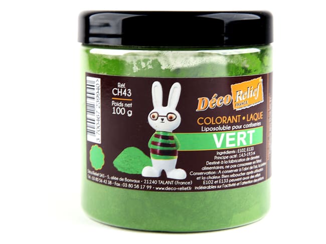 Colorant liposoluble vert - 100 g - Déco Relief