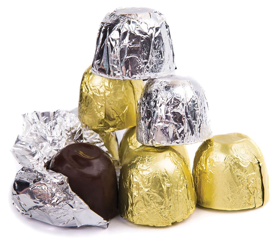Papier de gaufrage épais pour emballage de chocolat doré, feuille  d'aluminium pour bonbons, 18 feuilles, 10x10cm, 300 pièces