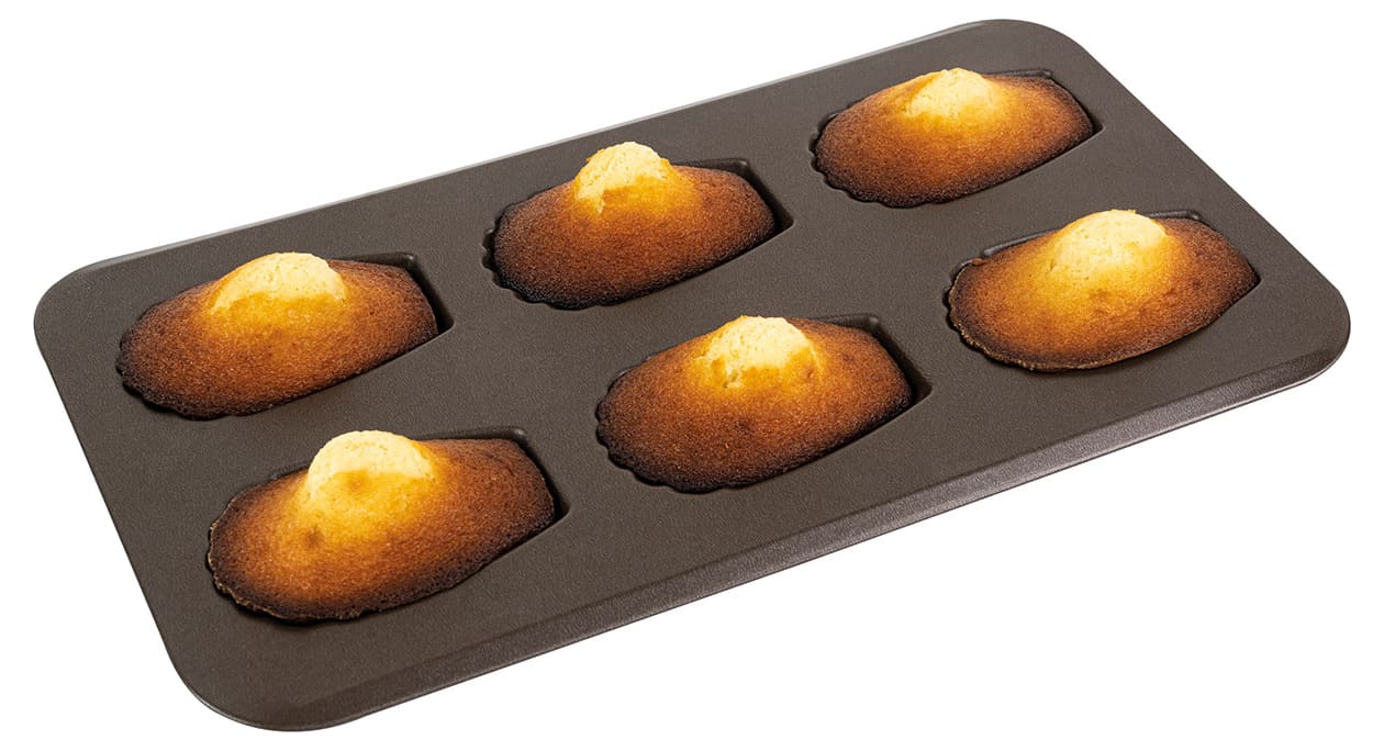 Plaque 12 Madeleines de 8 cm anti-adhésive - Moules anti-adhérents  pâtisserie gâteaux